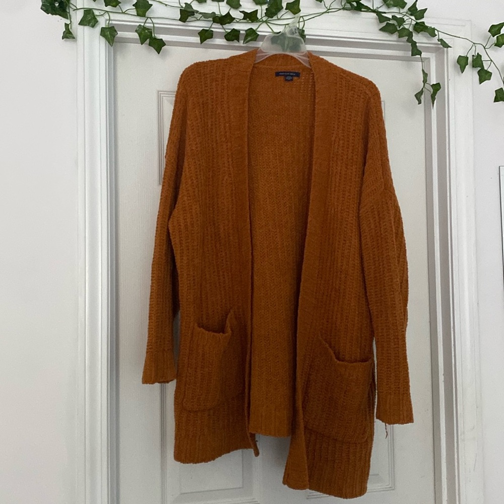 American Eagle Orange Cardigan